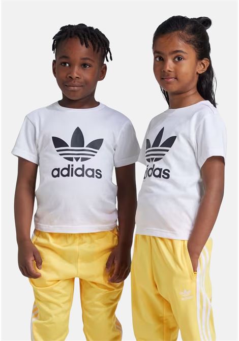 T-shirt a manica corta Adicolor Trefoil bianca per bambino e bambina ADIDAS ORIGINALS | JE0518.